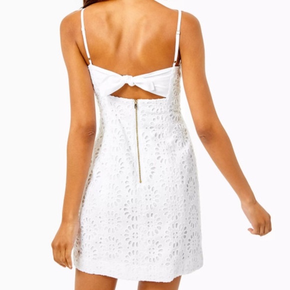 Lilly Pulitzer White Pinwheel Eyelet Shelli Cotton Dress Size 8 - Picture 2 of 10
